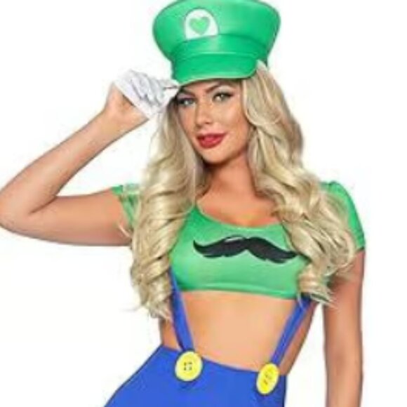 Gamer Sidekick Sexy Luigi Costume With Hat Leg Avenue 🆕⌚😮‍💨⚡🚚 - Picture 3 of 16